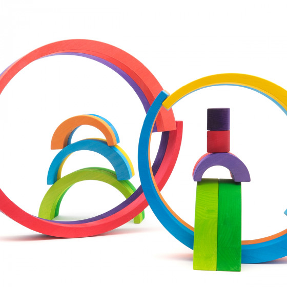 Bajo RainBOWBOW 10 pieces colorful wooden Rainbow