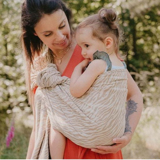Néobulle Sling Zèbre Beige coton bio - Écharpe de Portage Sling
