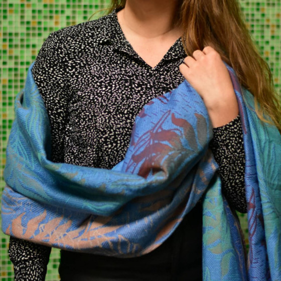 Yaro Oasis Puffy Aqua Grad Blue Bronze Seacell - Écharpe de portage tissée