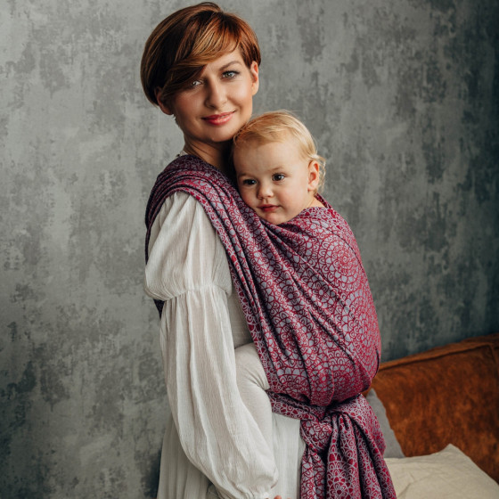 Lennylamb Doily Maroon Steel Baby Wrap