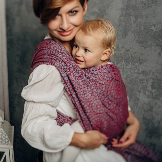 Lennylamb Doily Maroon Steel - Écharpe de portage jacquard