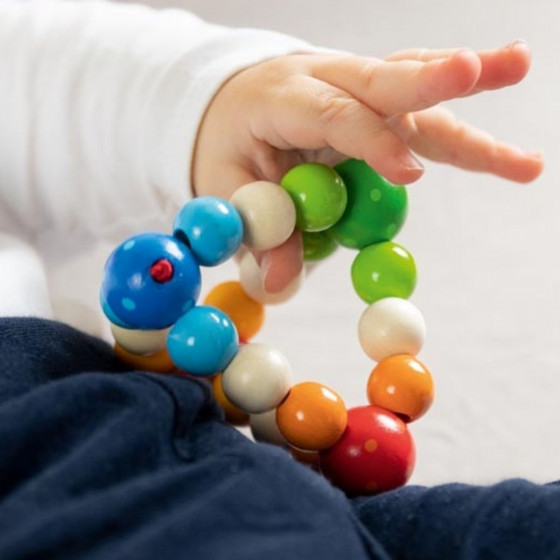 Goki Flexible pyramid rattle - Wooden toy