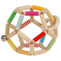 Goki Rattle striped flexible ball - Wooden toy