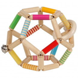 Goki Hochet balle flexible rayée - Jouet en bois