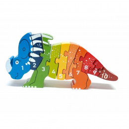 Puzzle Ceratops Dinosaure 1-10 La Pachamama - Jouet en bois recyclé