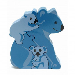Puzzle Famille Koala La Pachamama - Jouet en bois recyclé