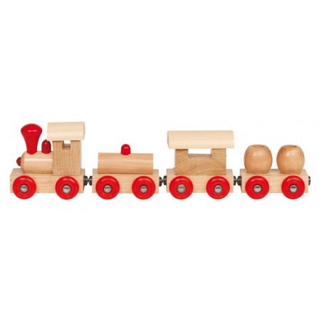 Goki Petit Train A Attaches Magnetiques Jouet En Bois Naturiou