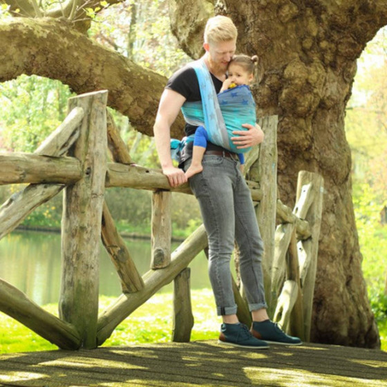 Yaro Stars Aqua Grad Grey - Écharpe de portage tissée