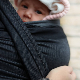 Yaro Newborn Grey Black - Écharpe de portage tissée