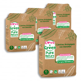 Love and Green Pure Nature Pack 4x18 Culotte taille 5 (12 - 18kg)