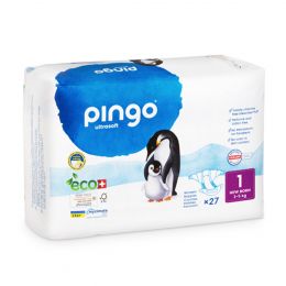 Pingo Pack 4x 27 Couches écologiques jetables Taille 1
