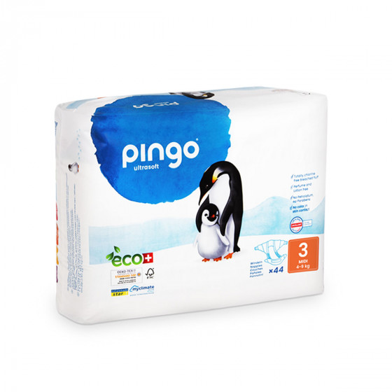 Pingo Pack 4x 44 Couches écologiques jetables Taille 3