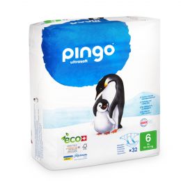 Pingo Pack 8 x 32 Couches écologiques jetables Taille 6