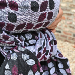 Yaro Petals Duo Black Purple Hemp - Ring Sling Tissé