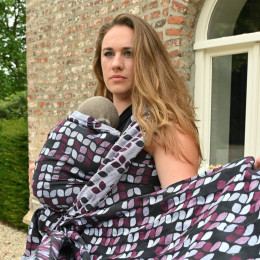 Yaro Petals Duo Black Purple Hemp - Ring Sling Tissé