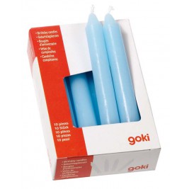 set de 10 bougies bleu clair anniversaire Goki