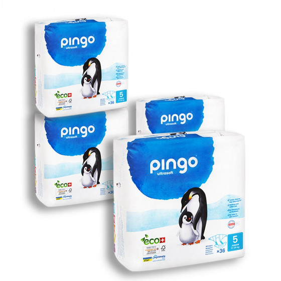 Pingo Pack 4x 36 Couches écologiques jetables Taille 5