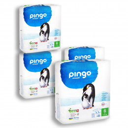 Pingo Pack 4x 32 Couches écologiques jetables Taille 6