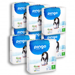 Pingo Pack 8 x 32 Couches écologiques jetables Taille 6
