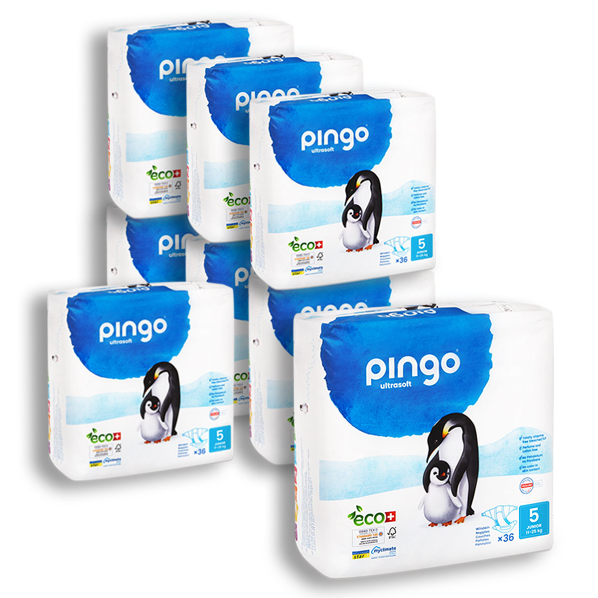 Pingo Pack 4x 36 Couches écologiques jetables Taille 5