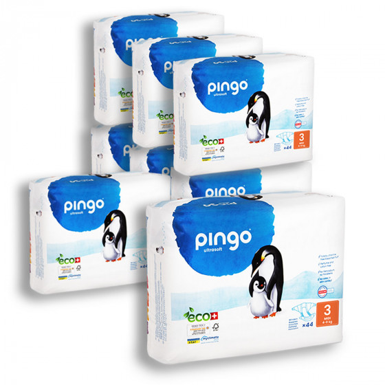 Pingo Pack 8x 44 Couches écologiques jetables Taille 3