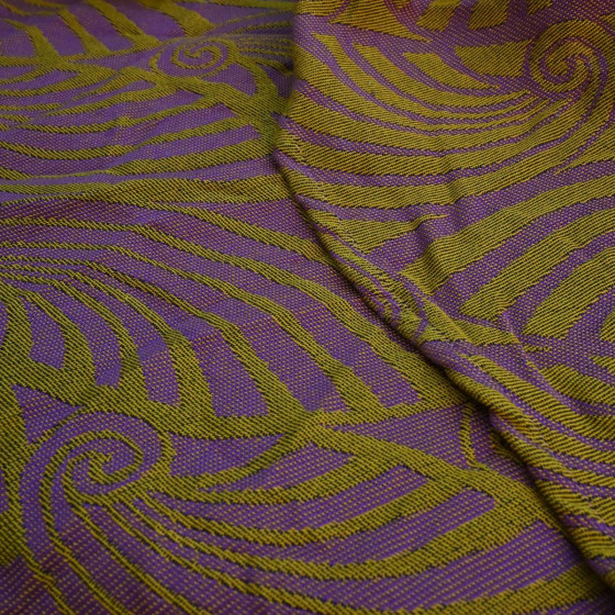 Yaro Dandy Duo Yellow Purple Navy Silk - Écharpe de portage tissée