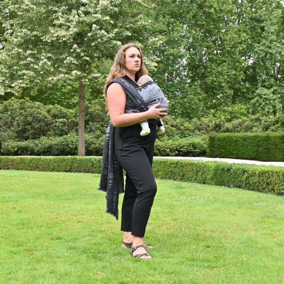 Yaro Luna Duo Black Grey Glam - Écharpe de portage tissée