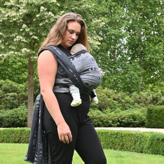 Yaro Luna Duo Black Grey Glam - Écharpe de portage tissée