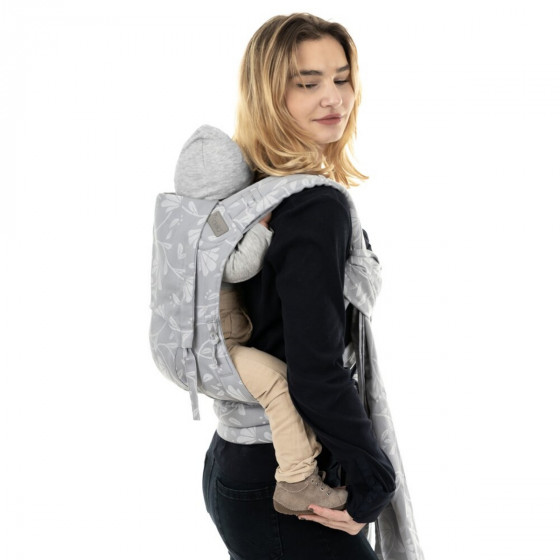 Fidella Fly Tai - Mei Tai baby carrier Floral Touch Lunar Grey Toddler size