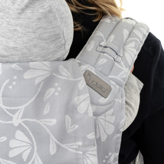 Fidella Fly Tai - Mei Tai baby carrier Floral Touch Lunar Grey Toddler size