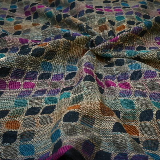 Yaro Petals Duo Black Camel Rainbow Wool Silk Seacell - Ring Sling tissé