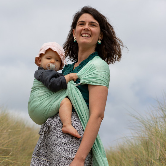 Naturioù R'Sling Green Pastel - Ring Sling en Mesh