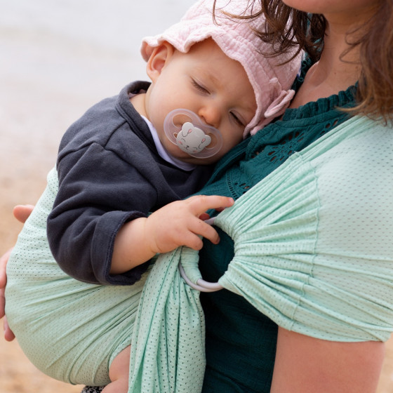 Naturioù R'Sling Green Pastel - Ring Sling en Mesh