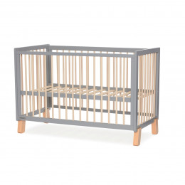 KinderKraft Lunky XL - Lit bébé évolutif en bois blanc