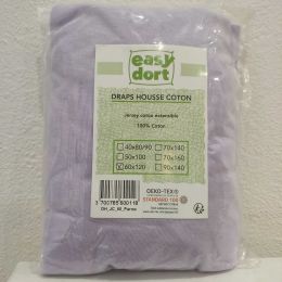 Fitted sheet Easy dort cotton 60 x 120 cm - Purple