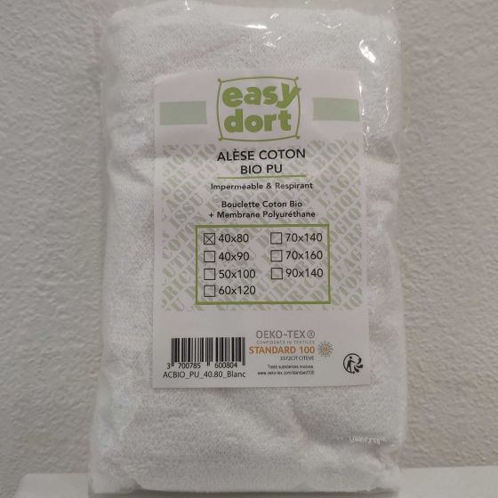 Alèse Easy dort en coton BIO Oeko Tex 40x80