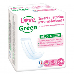 Love and Green Inserts jetables écologiques universels pour couches lavables