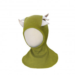 Manymonths Dino Hood UNIQUE - Cagoule bébé en laine mérinos - Pea Purée