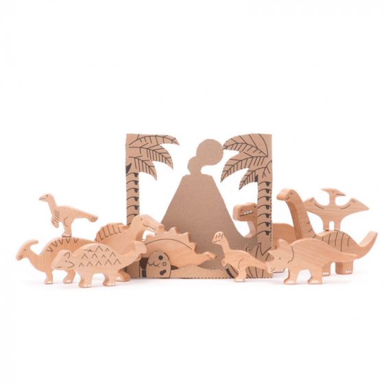 Bajosaurs Bajo - lot de figurines en bois