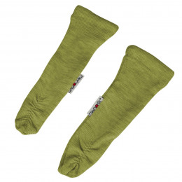 Manymonths Long Tubes Booties Chaussons / chaussettes de portage ajustables en laine - Pea Purée