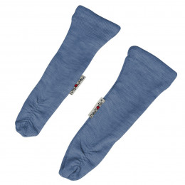 Manymonths Long Tubes Booties Chaussons / chaussettes de portage ajustables en laine - Blue Mist
