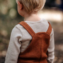 Manymonths Romper Playsuit - Salopette en Laine Mérinos pour Bébé - Potter's Clay