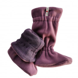 Manymonths adjustable winter booties - Dusty Grape (extérieur polaire / intérieur laine )