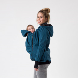 Fun2BeMum EVEREST Veste de Grossesse et de Portage en Softshell 6 en 1 Petrol