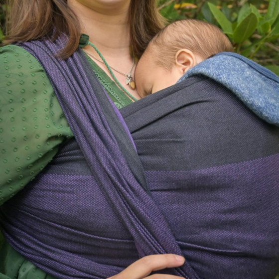 Yaro Newborn Purple Black - Ring Sling Tissé Yaro Newborn Purple Black - Ring Sling Tissé