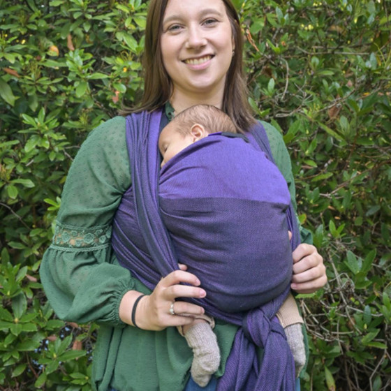 Yaro Newborn Purple Black - Ring Sling Tissé Yaro Newborn Purple Black - Ring Sling Tissé