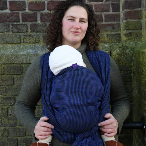 Yaro Waffles Black Dark-Blue - Ring Sling Tissé