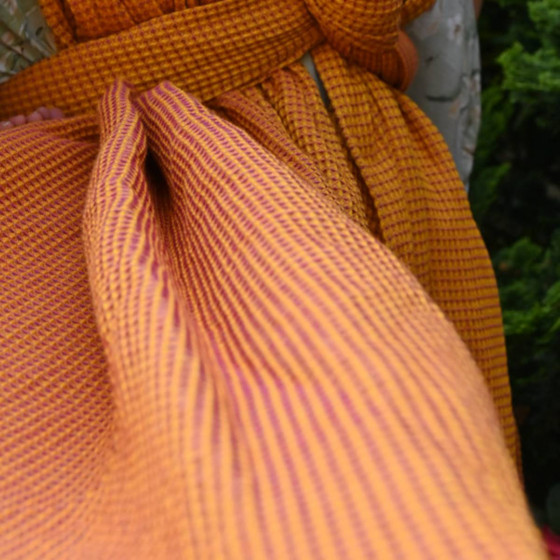 Yaro Waffles Yellow Pink - Ring Sling Tissé