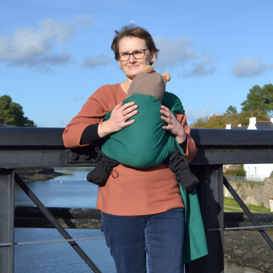 Naturioù Simply Sling Émeraude - écharpe de portage sans nœud