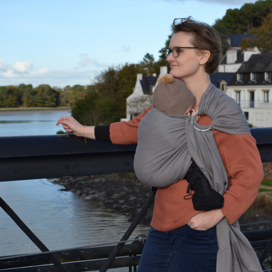 Naturioù Simply Sling Gris - écharpe de portage sans nœud
